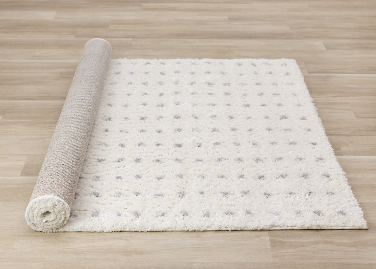 Palmer Casual Contemporary Speckled Area Rug - 5' X 8' - White/Grey