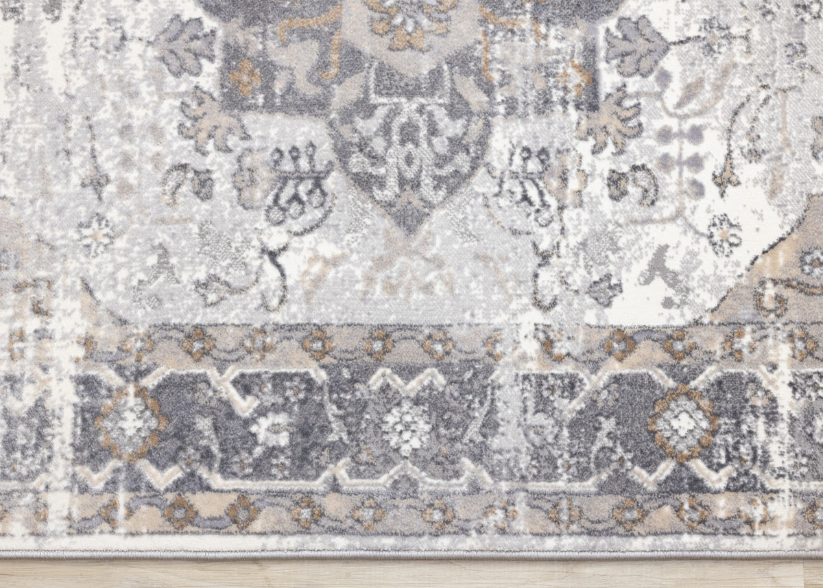 Elegant Traditional Area Rug - 8' X 11' - Grey/Brown
