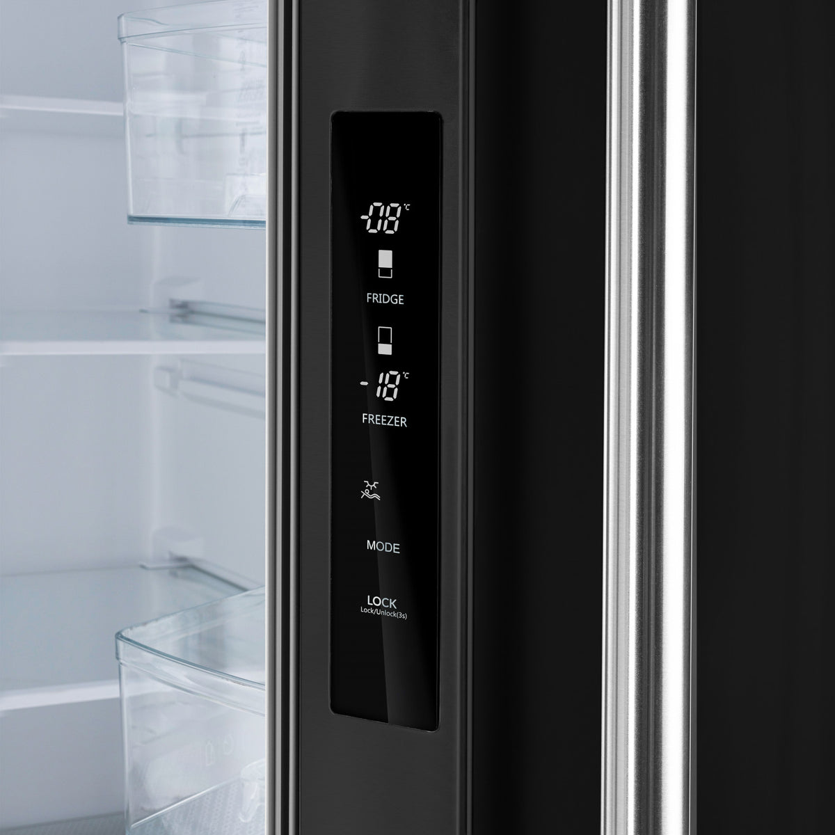 Forno Gallipoli 31" 17.5 Cu.Ft. Black French Door Refrigerator with Ice Maker - FFFFD1974-31BLK