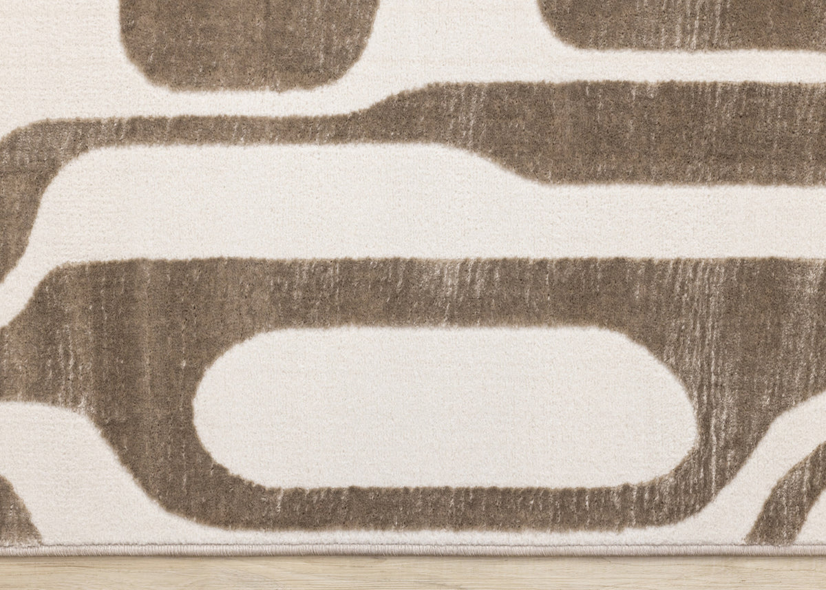 Logan Modern Area Rug - 5' X 8' - Brown/Cream