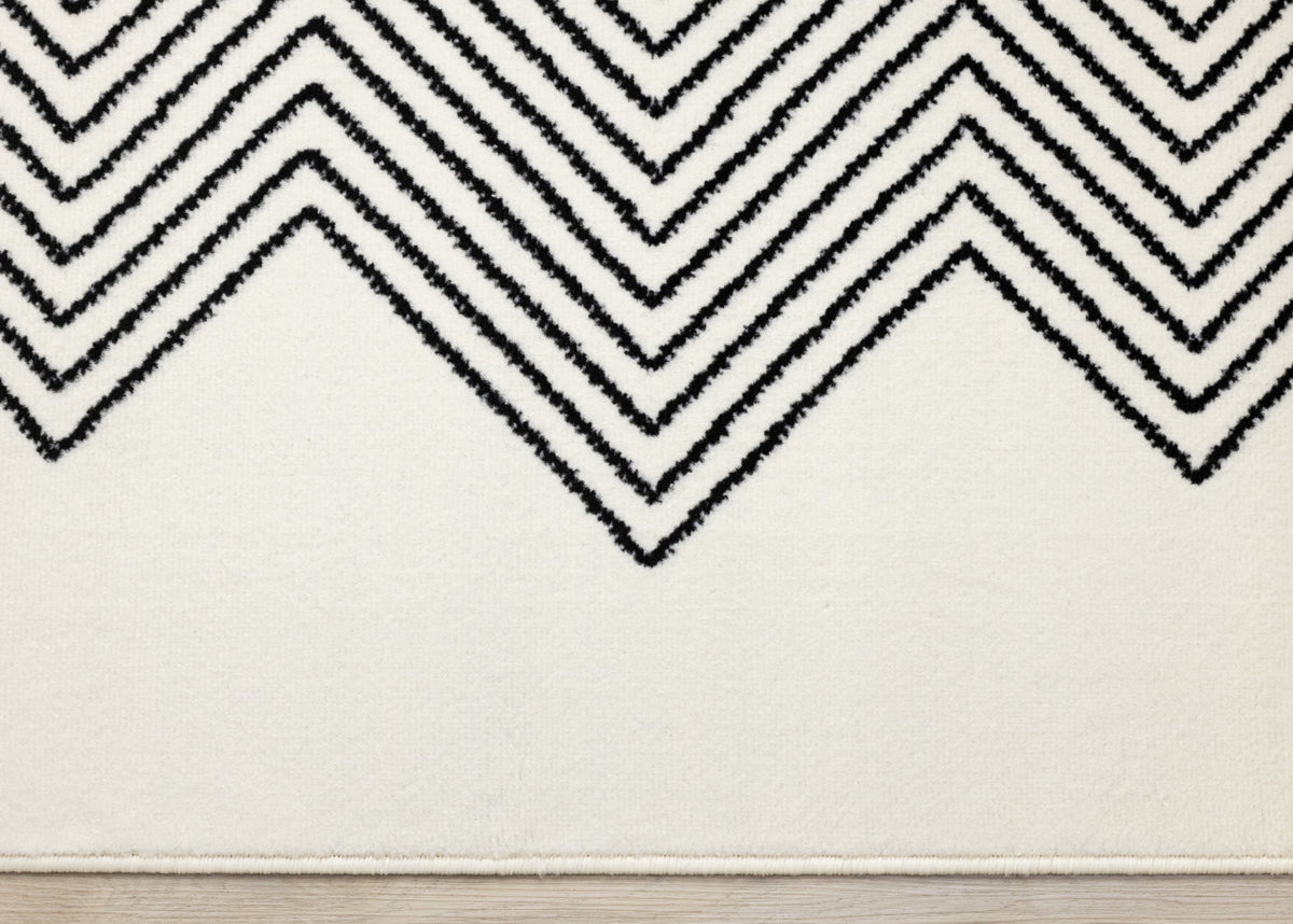 Functional Modern Soundwaves Area Rug - 5' X 8' - White/Black