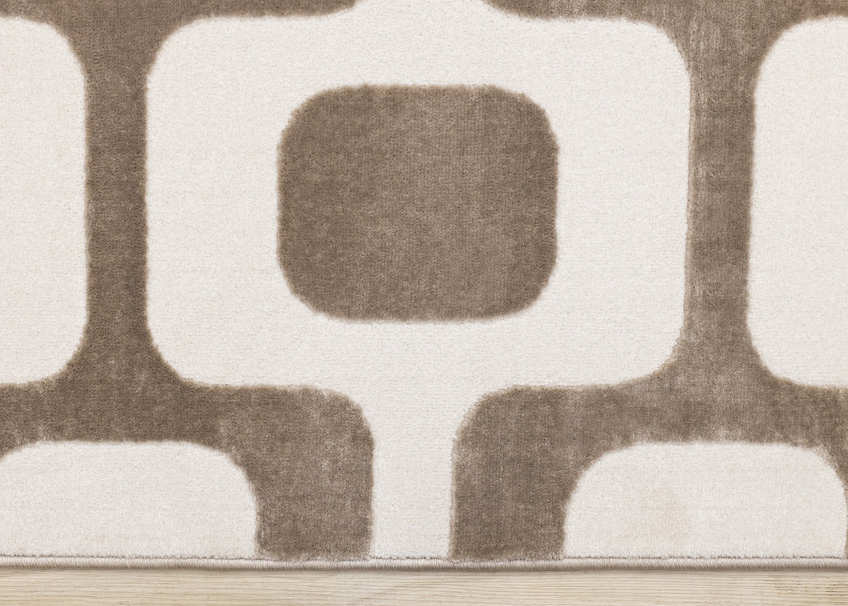 Logan Modern Vintage Area Rug - 5' X 8' - Brown/Cream