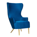 Elray Velvet Wingback Accent Chair - Navy
