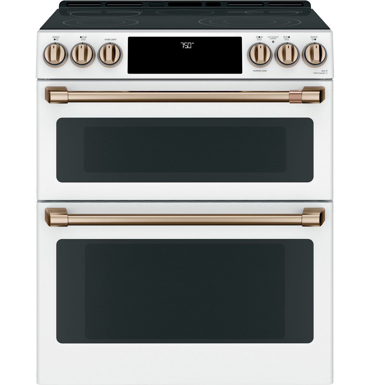Café Matte White Kitchen Package with French Door Refrigerator, Double Oven Range & Built-In Dishwasher