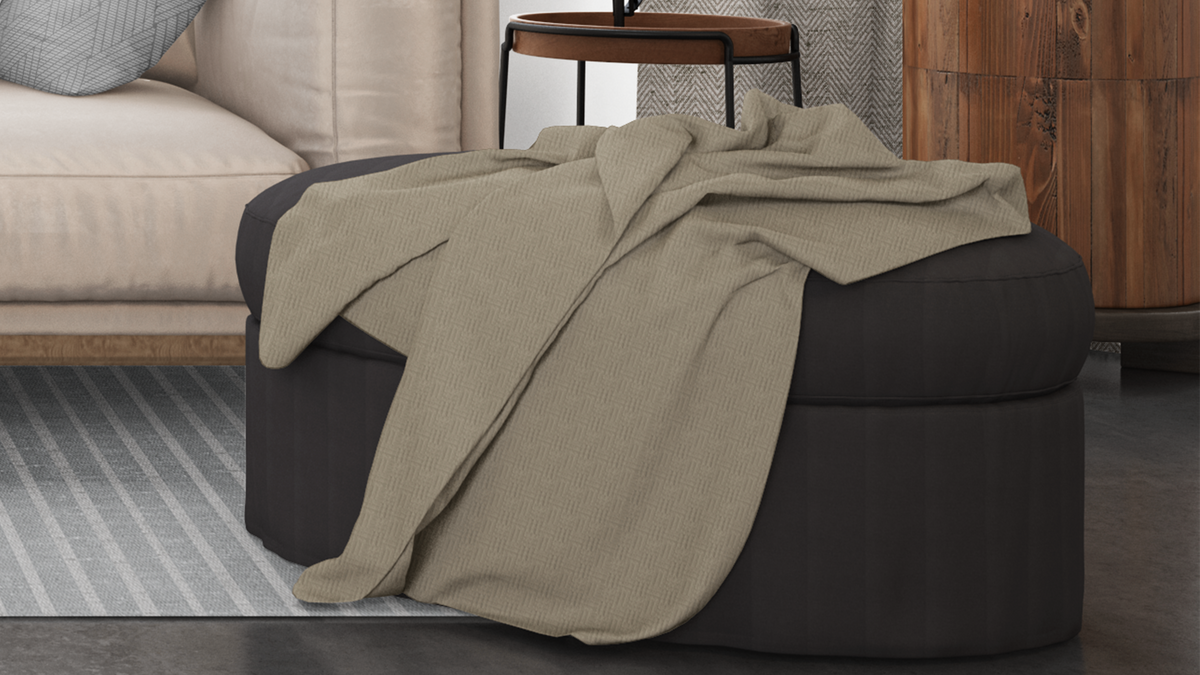 Cotton House King Textured Blanket - Beige