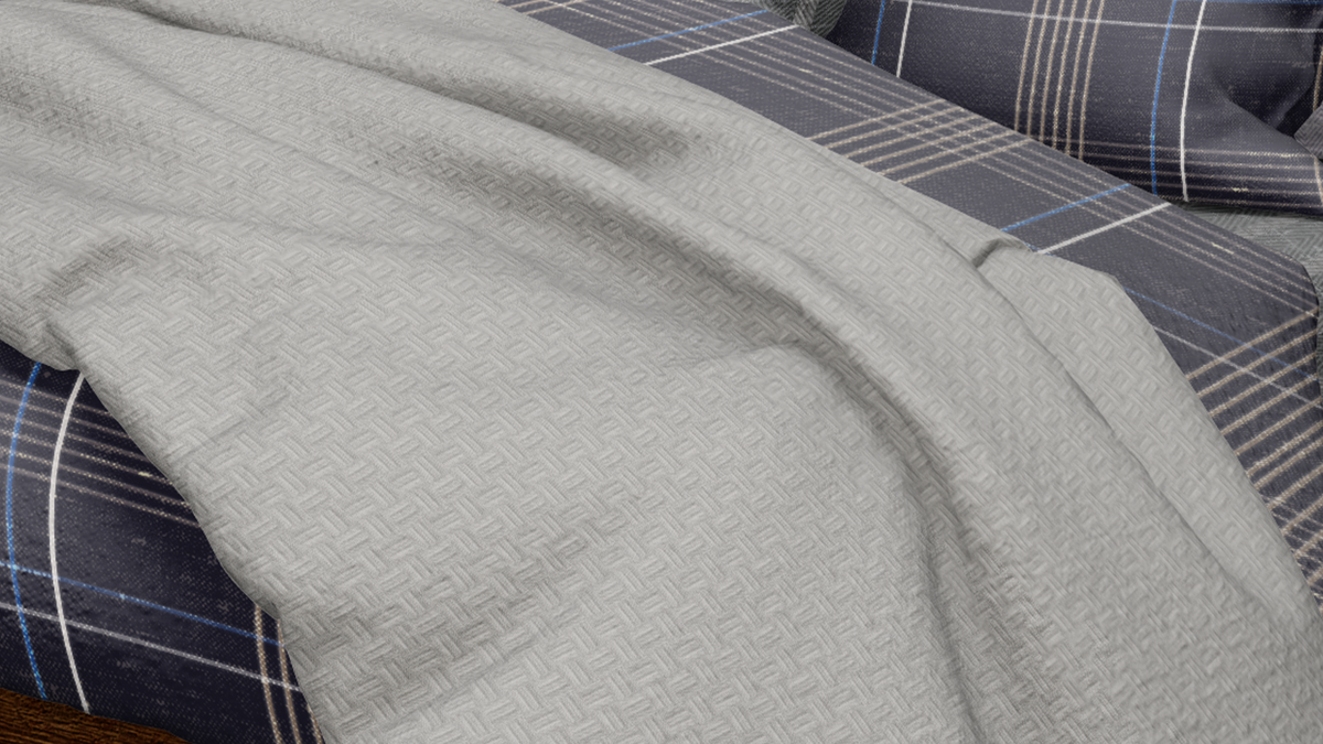 Cotton House Twin Textured Blanket - Grey
