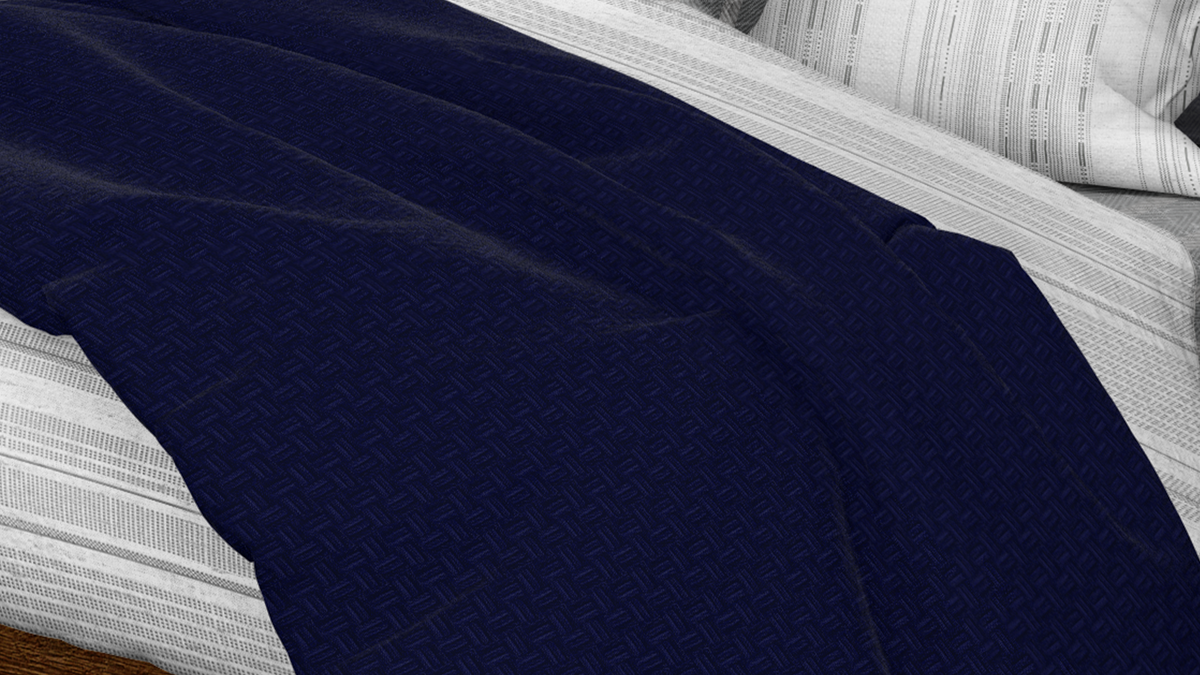Cotton House Twin Textured Blanket - Blue