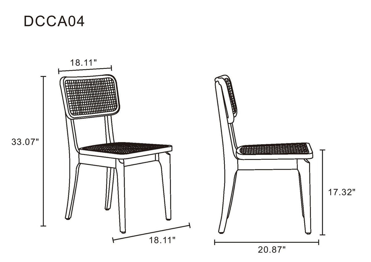 Stensby Dining Chair - Black/Natural Cane - Set of 2
