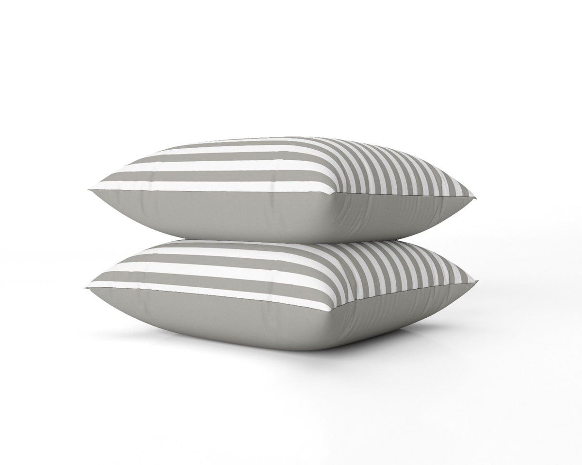 Cotton House 3-Piece Full Duvet Cover Set - Pewter Stripes