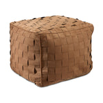 Nougat Woven Ottoman - Brown