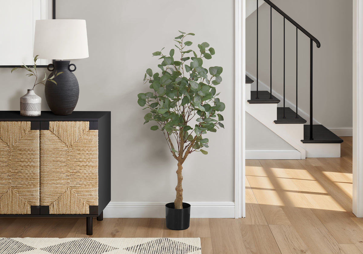 46" Eucalyptus Tree With 5" Black Pot - Green