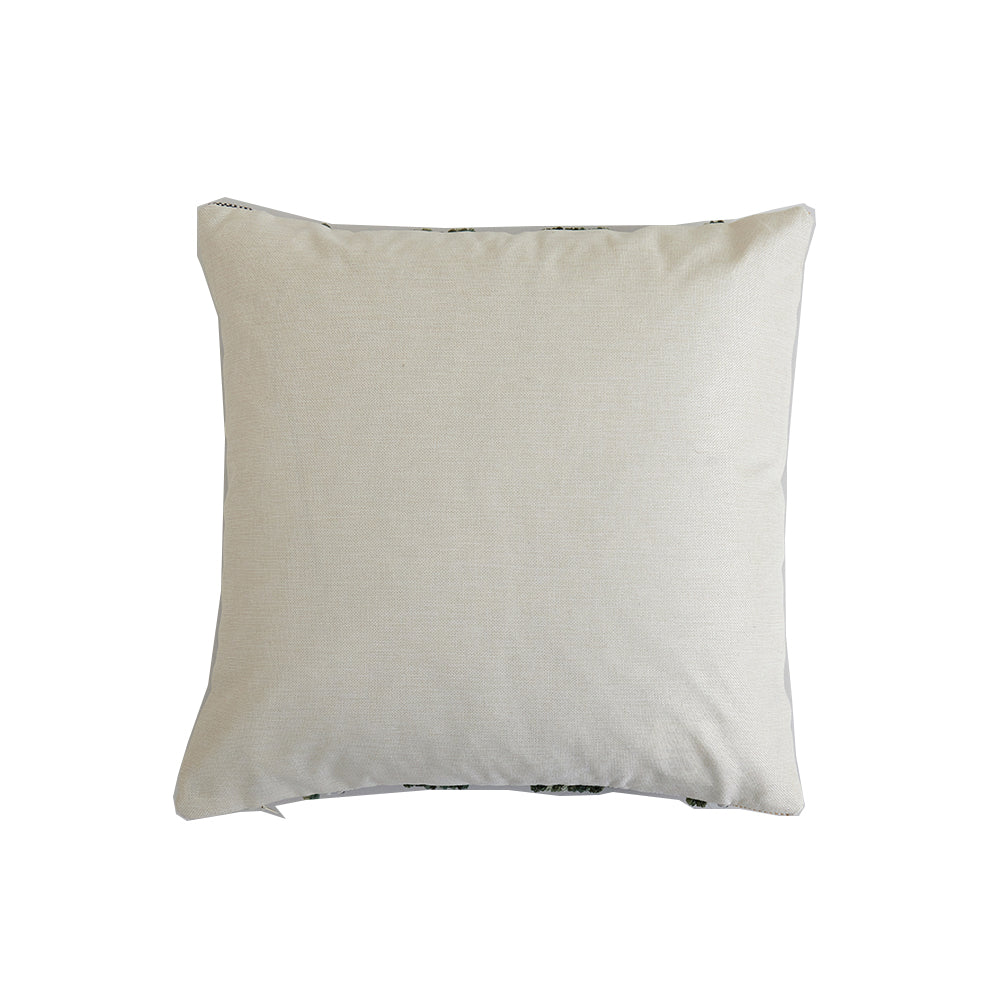 In Full Bloom 18 x 18" Multi-Textured Striped Cushion - Green, Ivory