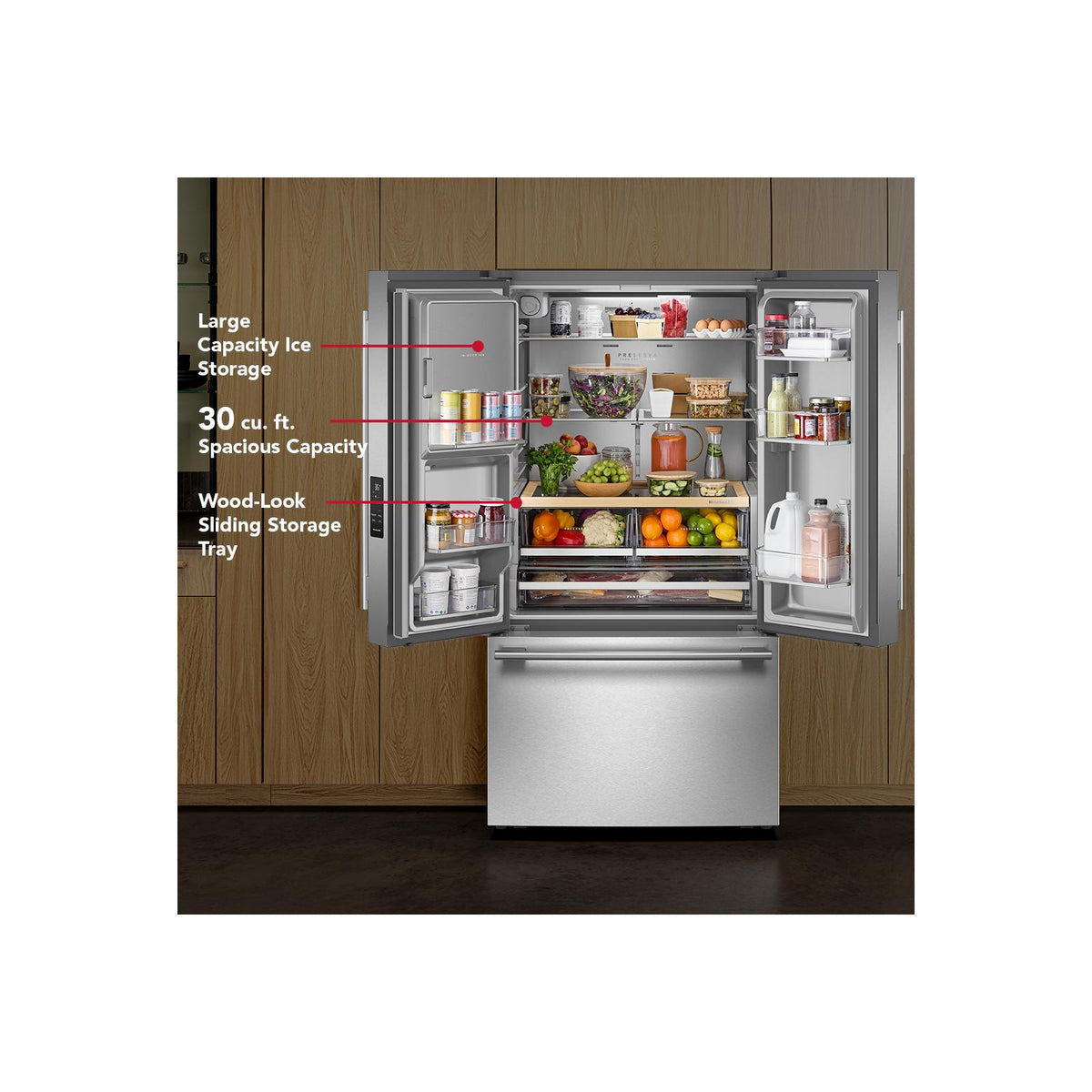 KitchenAid 36" 30 Cu. Ft. PrintShield Stainless Steel French Door Refrigerator - KRFF436SPS--
