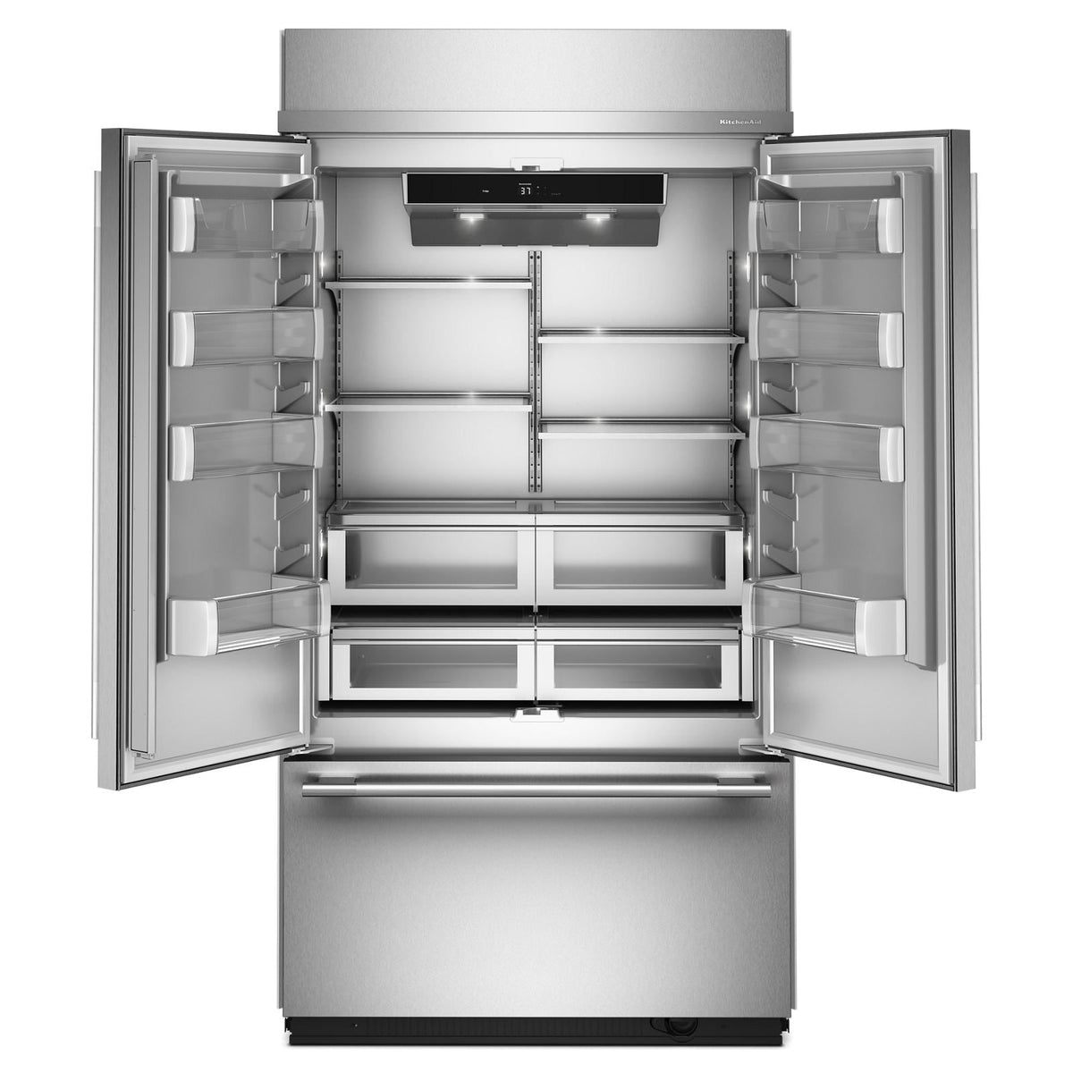 KitchenAid 42" 24.2 Cu. Ft. PrintShield Stainless Steel Built-In French Door Refrigerator - KBFN542SPS