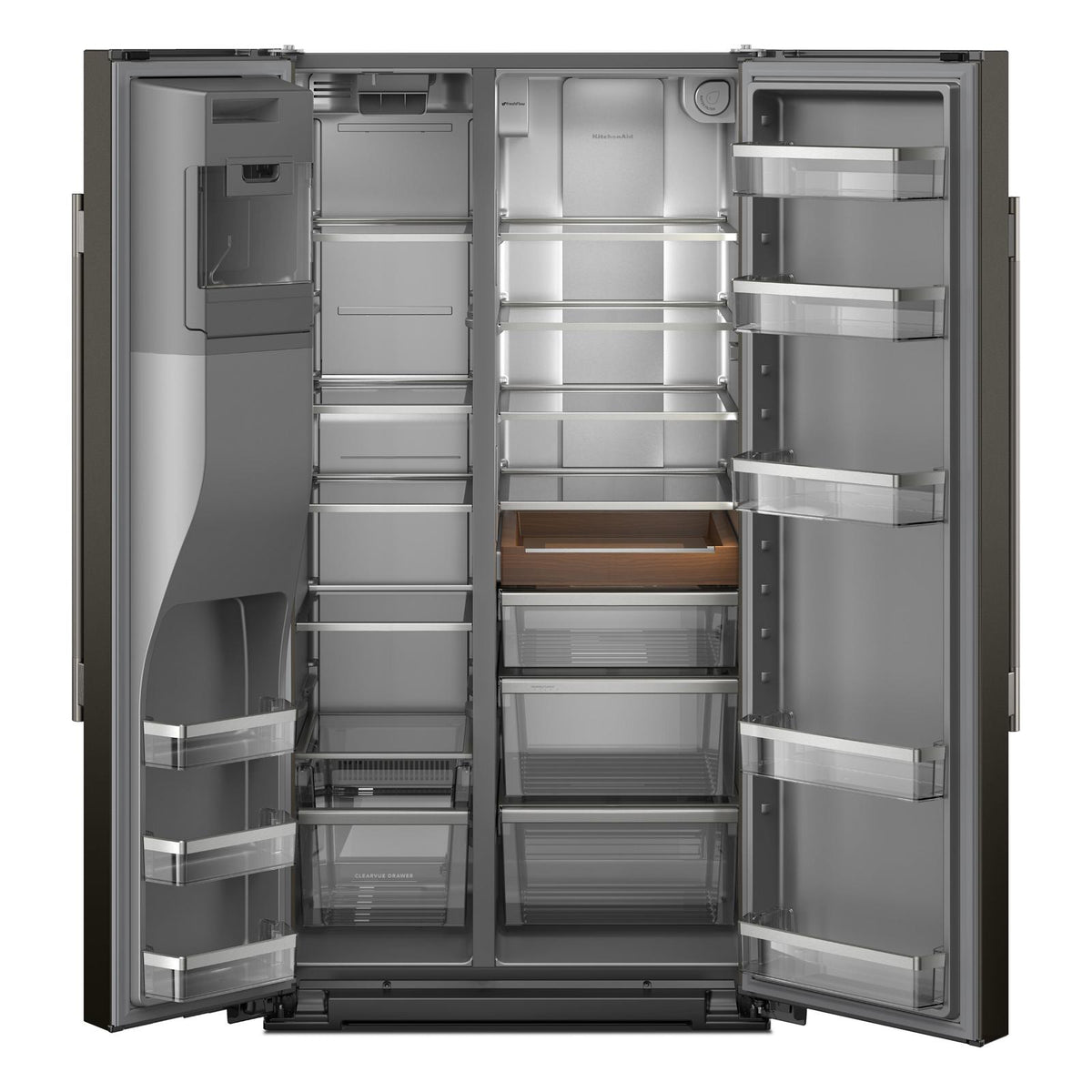 KitchenAid 36" 20.8 Cu. Ft. Black Ore Counter-Depth Side-by-Side Refrigerator - KRSC536RBE