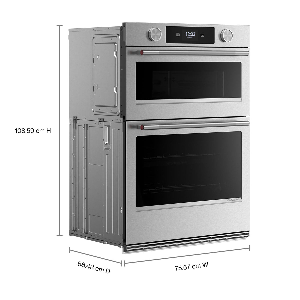 KitchenAid PrintShield Stainless 30" Wall Oven with Microwave (6.4 cu ft) - KOEC730SPS