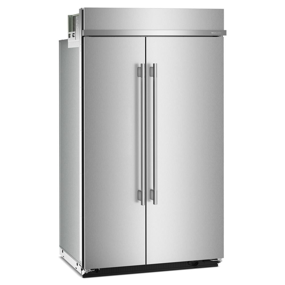 KitchenAid 48" 30.0 Cu. Ft. PrintShield Stainless Steel Built-In Side-by-Side Refrigerator - KBSN748SPS