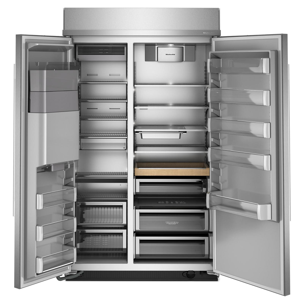 KitchenAid 48" 29.0 Cu. Ft. PrintShield Stainless Steel Built-In Side-by-Side Refrigerator - KBSD748SPS