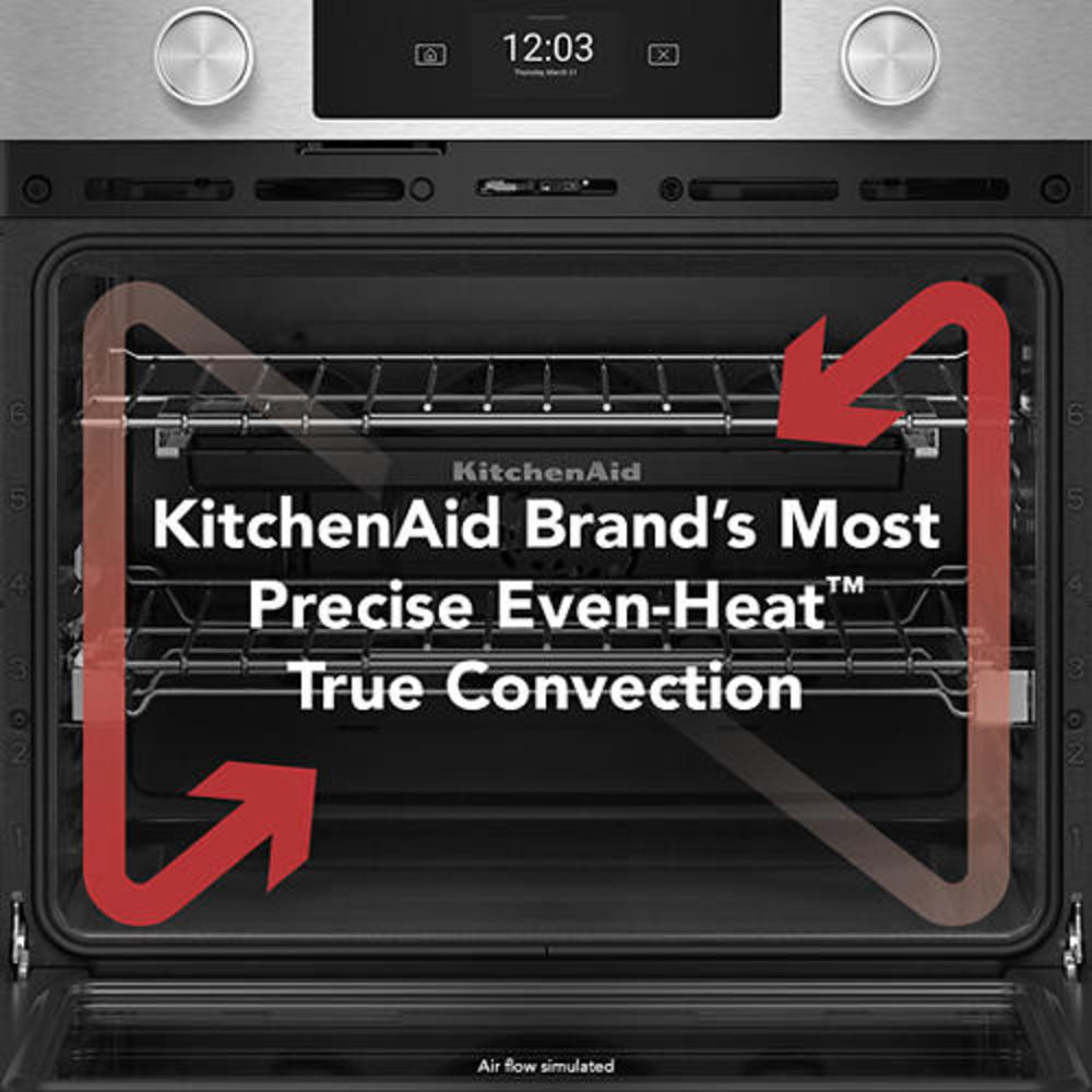 KitchenAid PrintShield™ Stainless 30" Smart Electric Double Wall Oven with Intelligent Cooking Camera (10 Cu. Ft.) - KOED930SPS--
