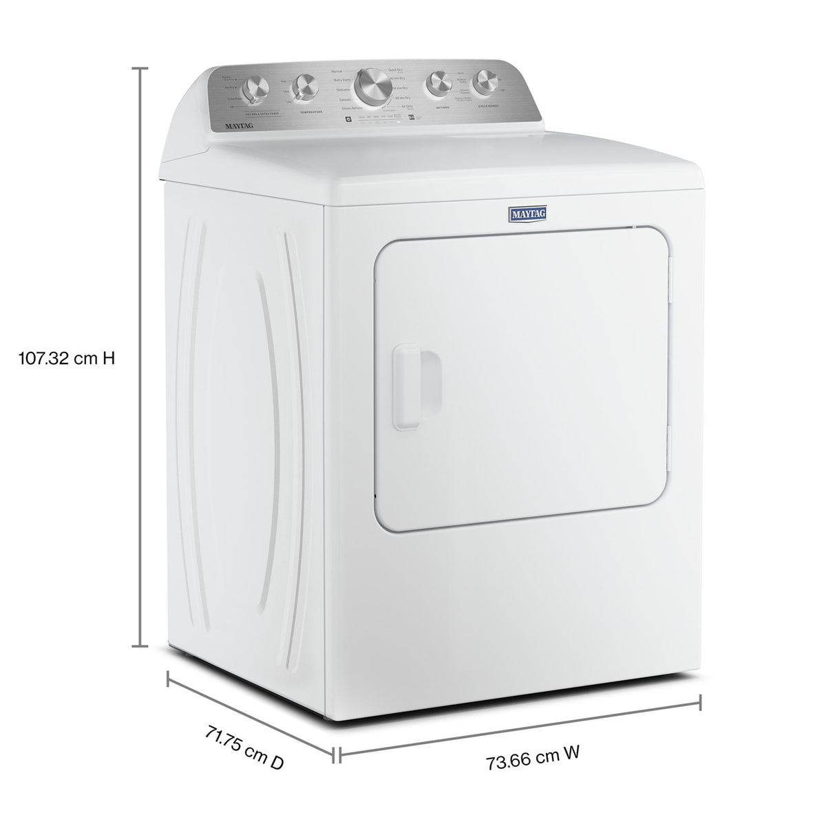 Maytag White Steam Electric Dryer (7.0 Cu. Ft.) with Pet Pro Option - YMED5605RW
