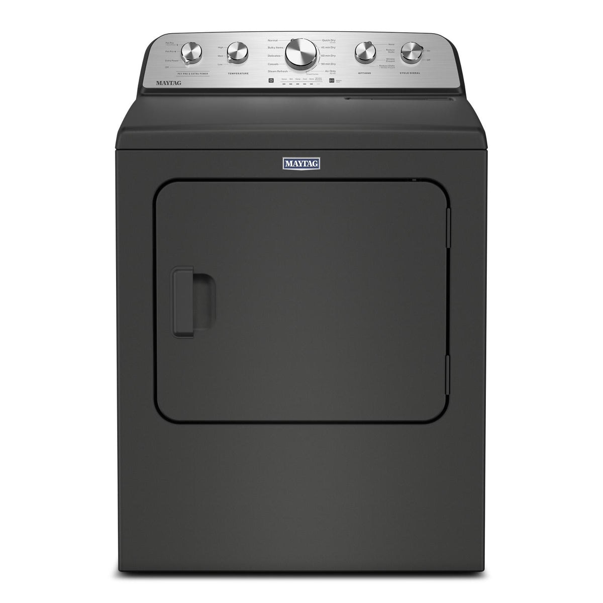 Maytag Volcano Black Steam Electric Dryer (7.0 Cu. Ft.) with Top Load Dryer with Pet Pro Option - YMED5605RU
