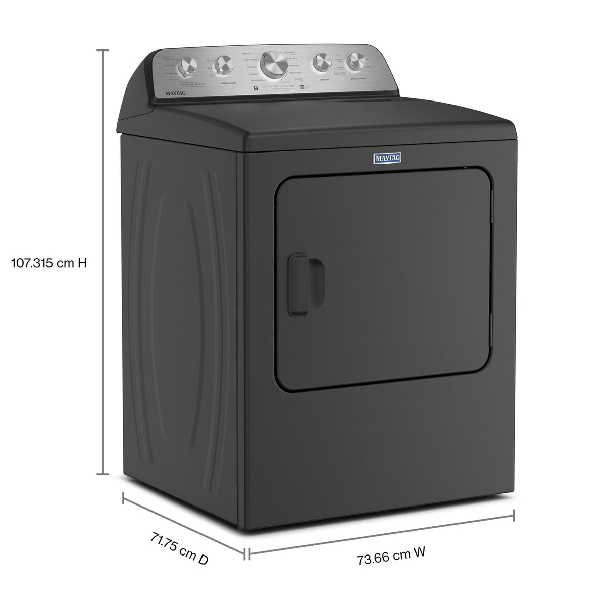 Maytag Volcano Black Steam Electric Dryer (7.0 Cu. Ft.) with Top Load Dryer with Pet Pro Option - YMED5605RU