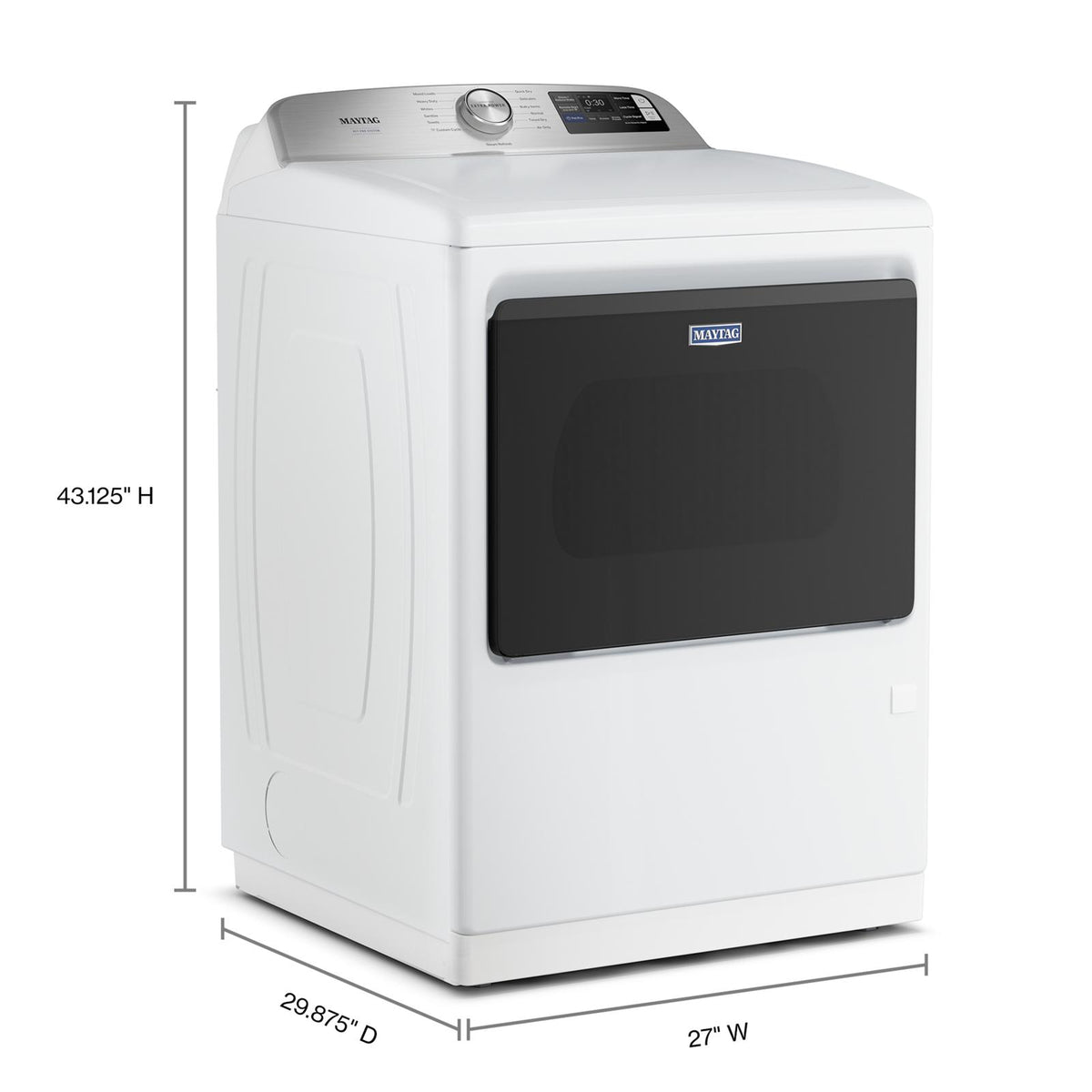 Maytag White Smart Electric Dryer (7.4 Cu. Ft.) with Pet Pro System - YMED7205RW