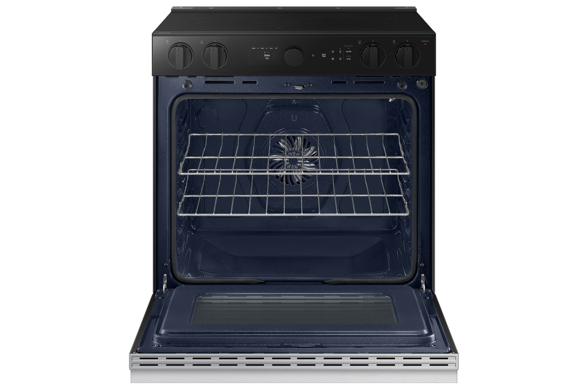 Samsung BESPOKE Stainless Steel 30" True Convection Slide in Range with Air Sous Vide & Air Fry (6.3cu.ft.) - NSE6DG8500SRAC