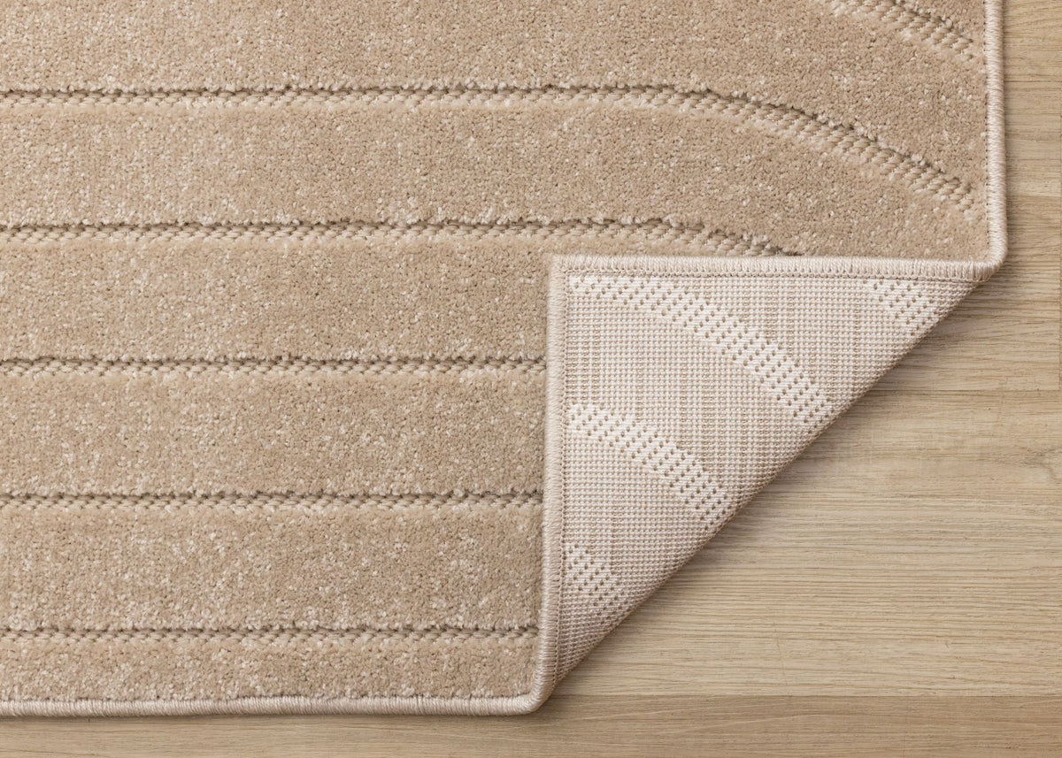 Golden Dunes 6'7" x 9'6" Modern Curved Arches Design Area Rug - Beige