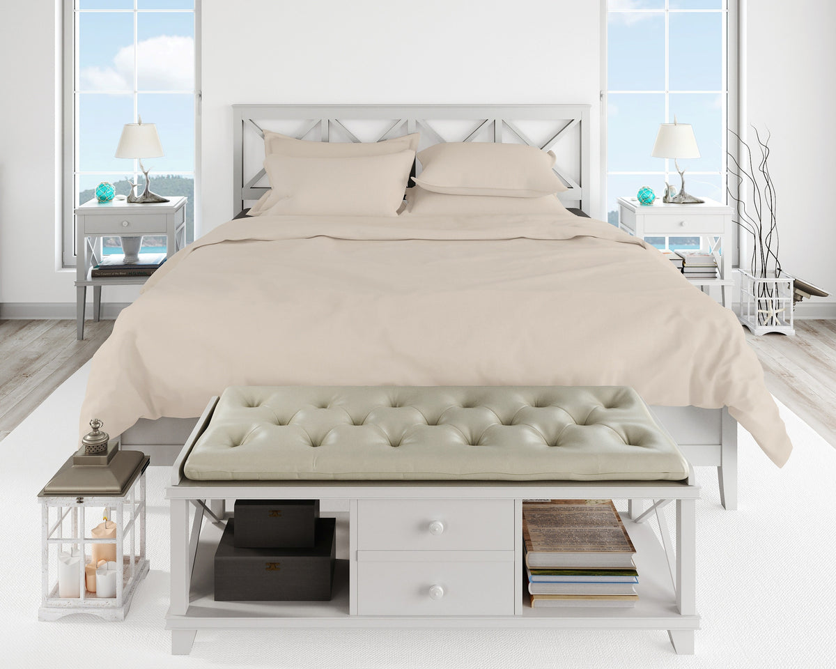 Cotton House 600 Thread Count 100% Egyptian Cotton King Sheet Set - Pumice Stone Beige