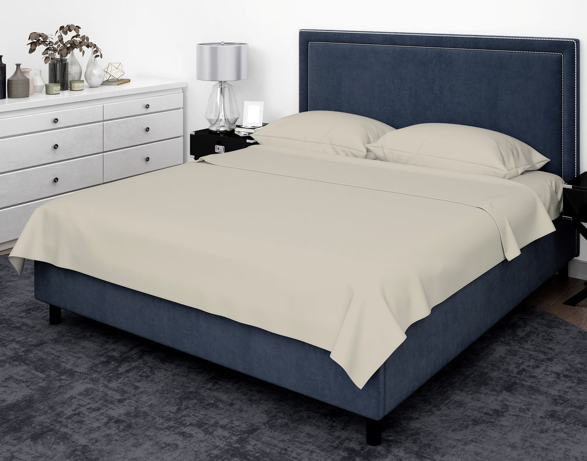 Cotton House 100% Cotton Pima King Sheet Set - 500 Thread Count Pumie Stone Beige