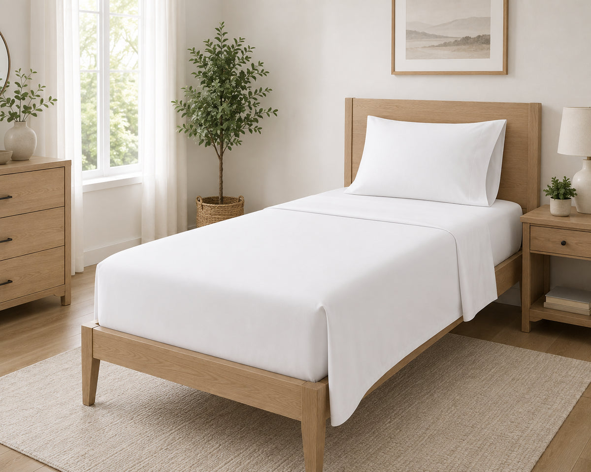 Cotton House 100% Cotton Twin XL Sheet Set - White