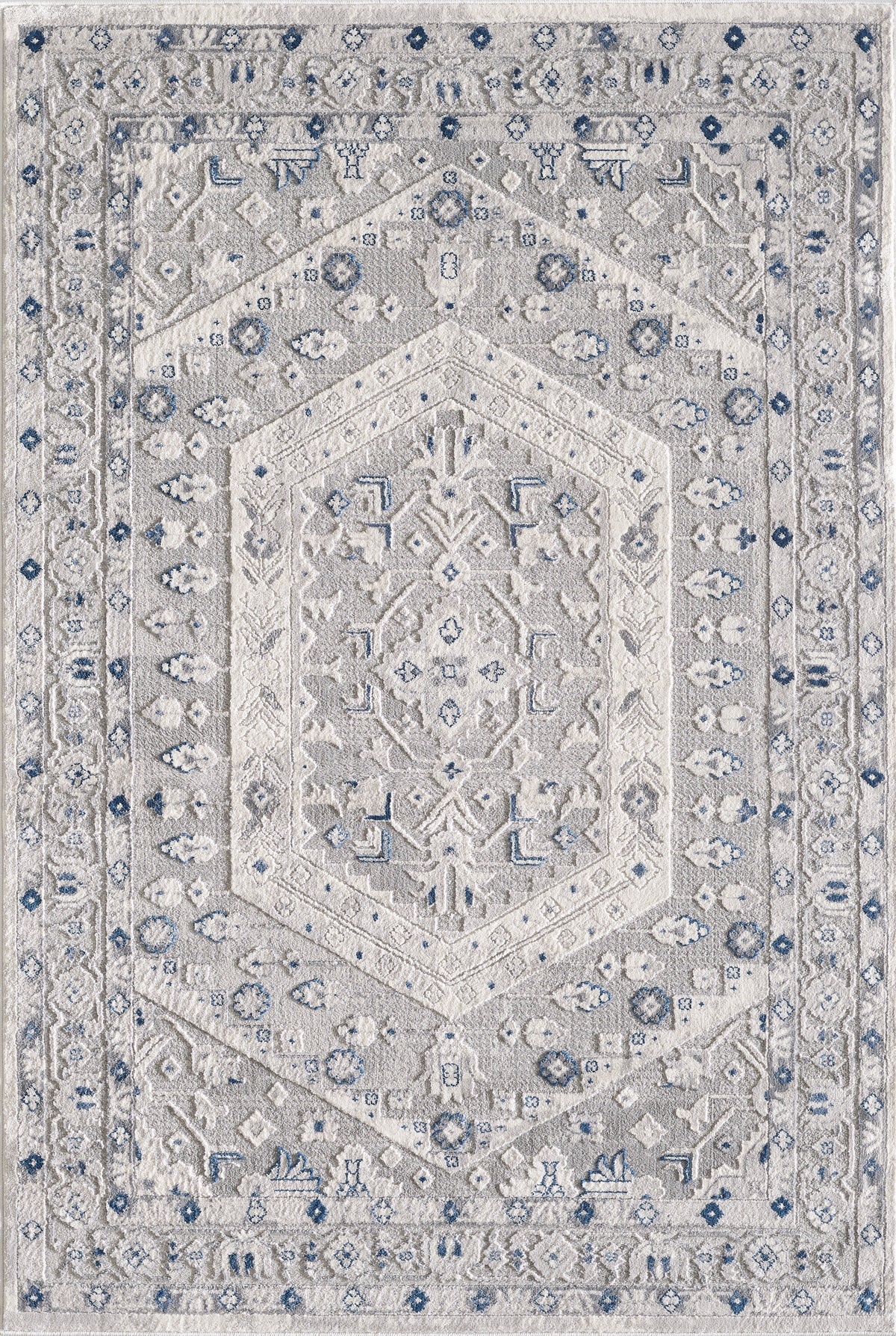 L2 Decor Symphony Area Rug 5' x 8' with Underpad - Grey, Light Grey