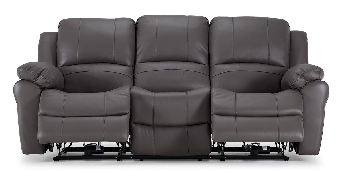 Alba Leather Power Reclining Sofa - Grey