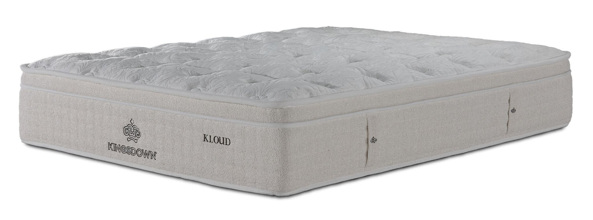 Kingsdown Atmosphere Firm Euro Top Queen Mattress with plush quilted top and beige upholstered sides.
