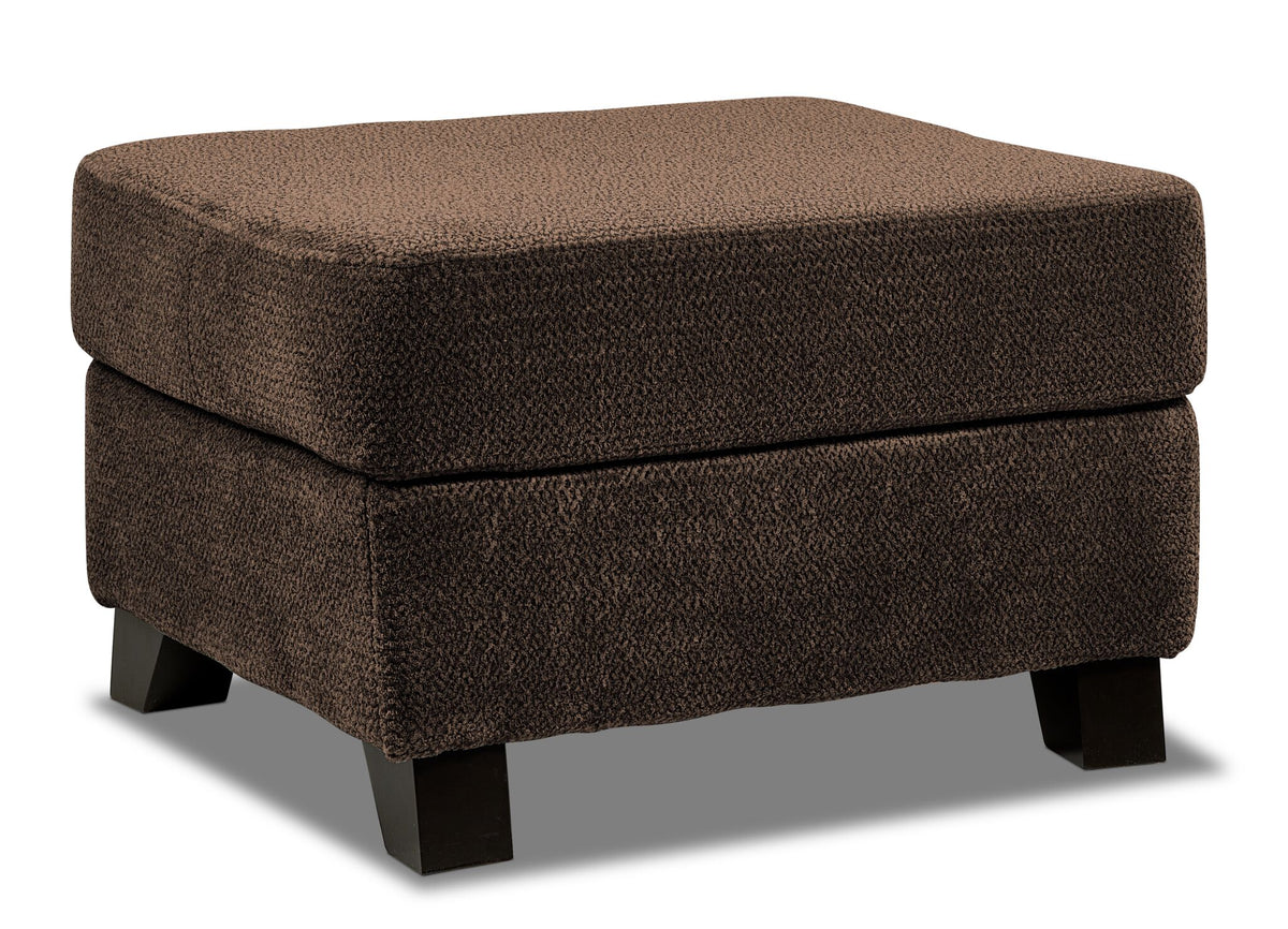 Avery Ottoman - Chocolate