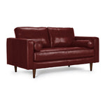 Bari Leather Loveseat - Fire