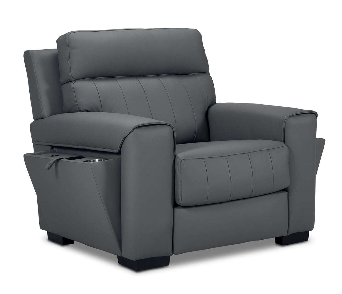 Benevento Leather Chair - Steel