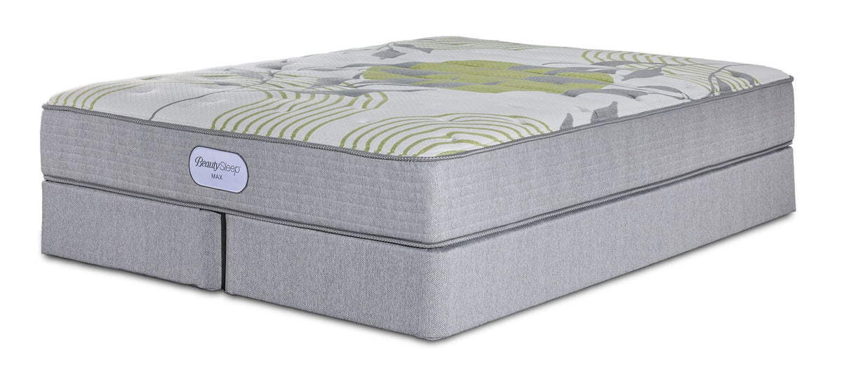 BeautySleep Max Calm Tight Top Firm Queen Mattress and Split Boxspring Set