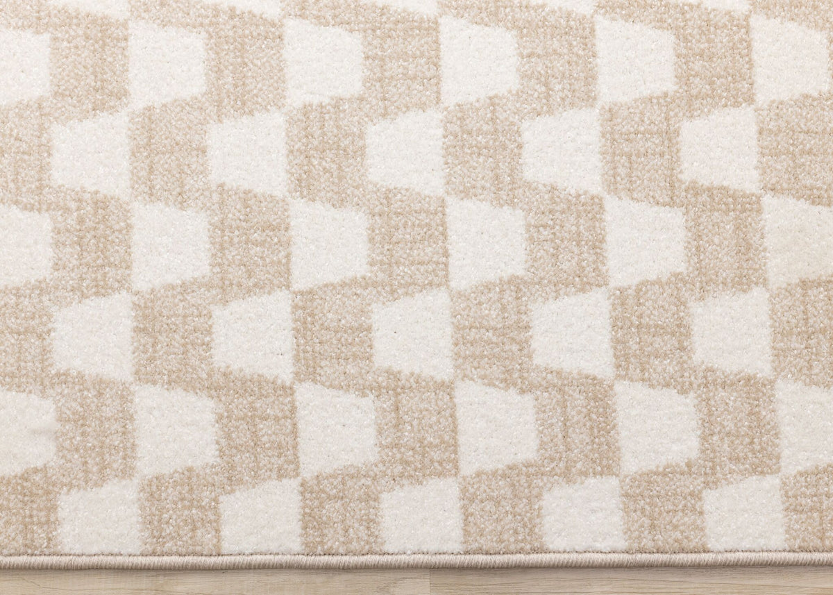 Gentle Wave 6'7"" x 9'10" Wavy Line Area Rug - Beige, Cream
