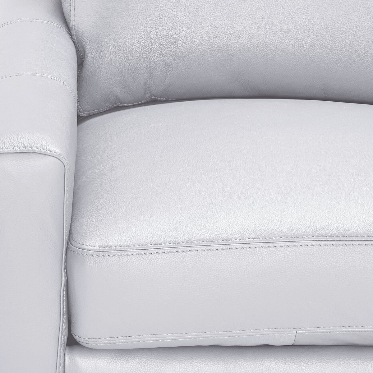 Chito Leather Chair - Silver Grey