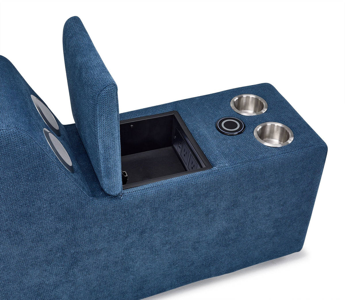 Feeling Connected - Connex 6-Piece Modular Sectional with Storage Console - Blue