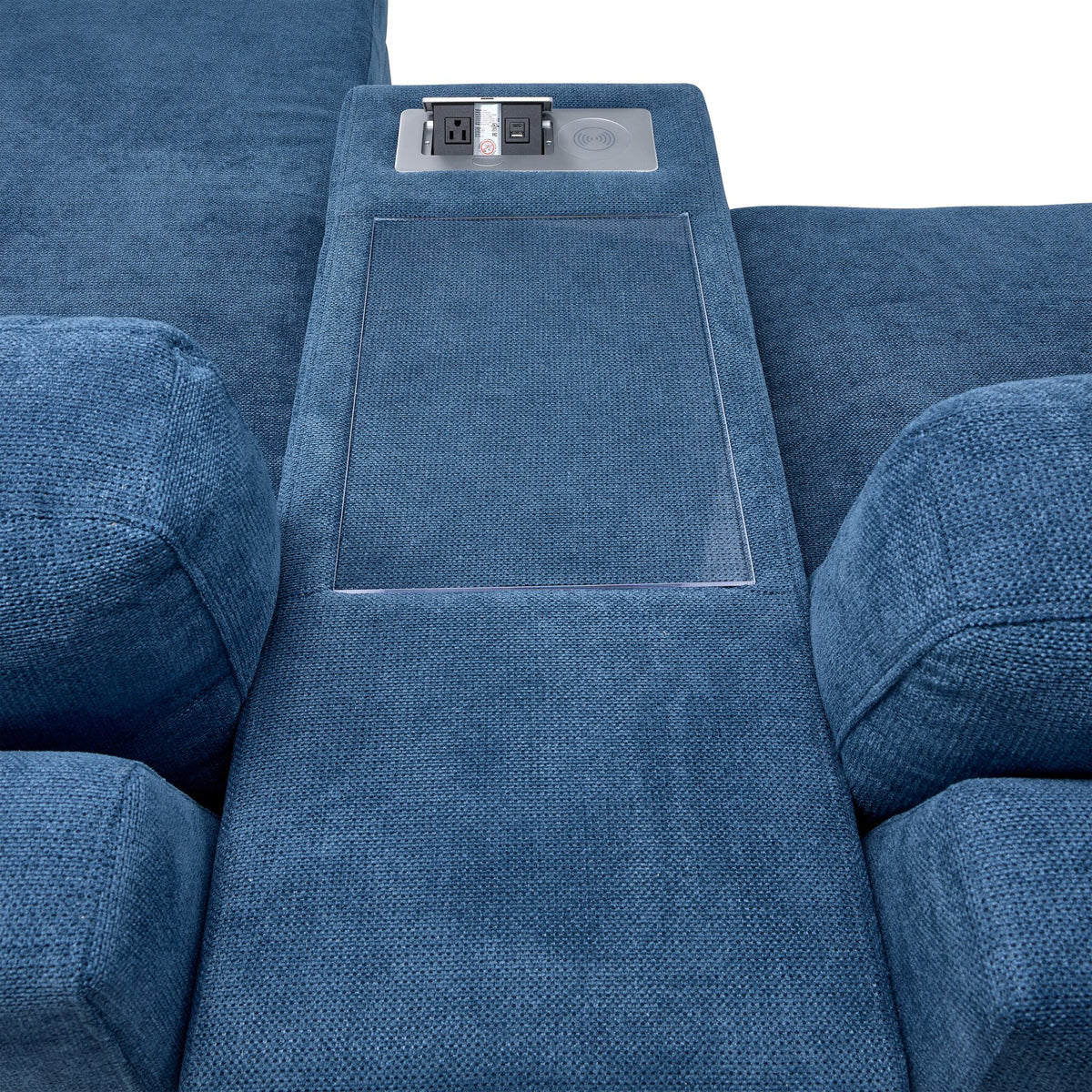 Feeling Connected - Connex 6-Piece Modular Sectional with Drawer Console - Blue