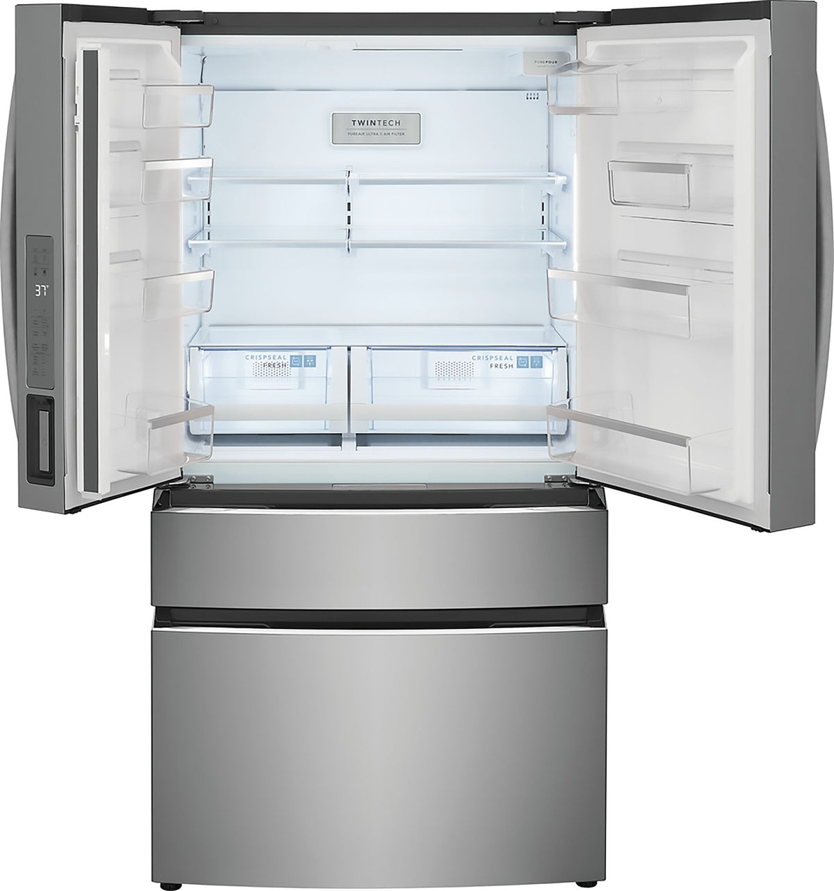 Frigidaire Gallery 36" 22 Cu. Ft. Smudge-Proof Stainless Steel Counter-Depth 4-Door French Door Refrigerator - GRMG2272CF