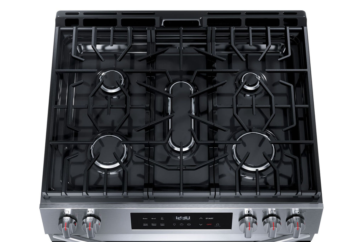 Frigidaire Stainless Steel 30" Front Control Gas Range with Air Fry - FCFG3082BS