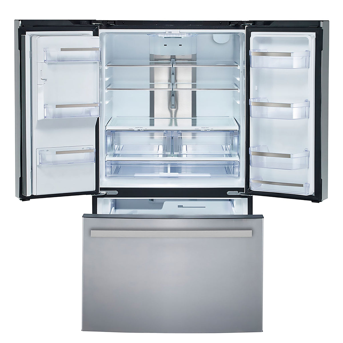 GE Profile Fingerprint Resistant Stainless Kitchen Package with French Door Refrigerator, Double Oven Range & Smart Dishwasher