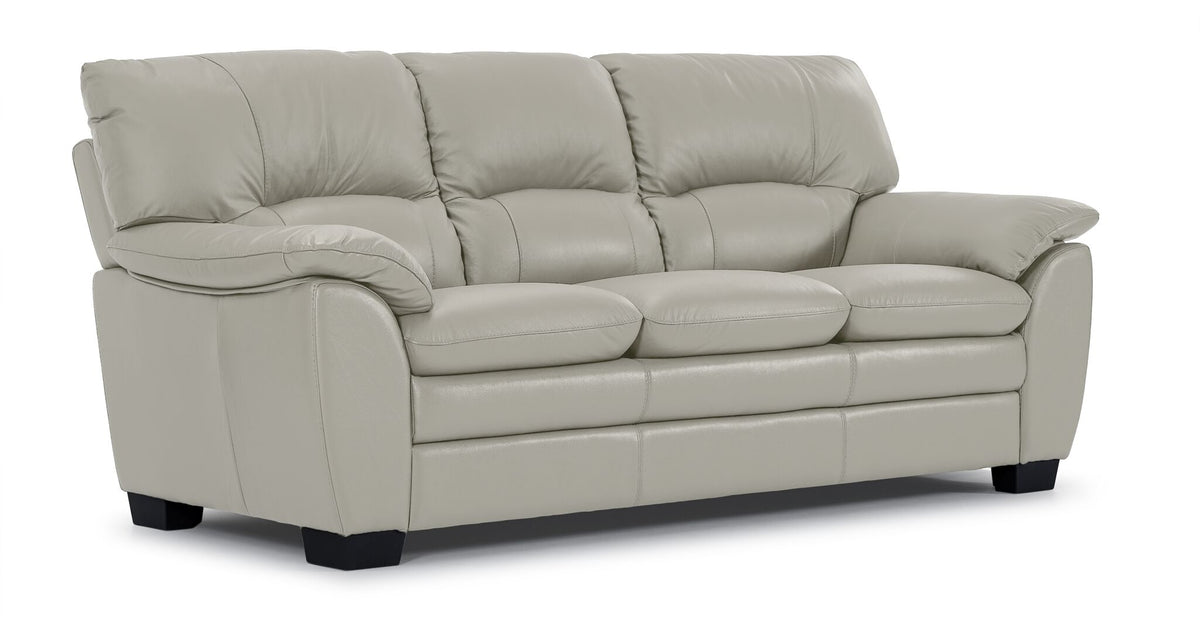 Kendrick Leather Sofa, Loveseat and Chair Set - Silver Grey