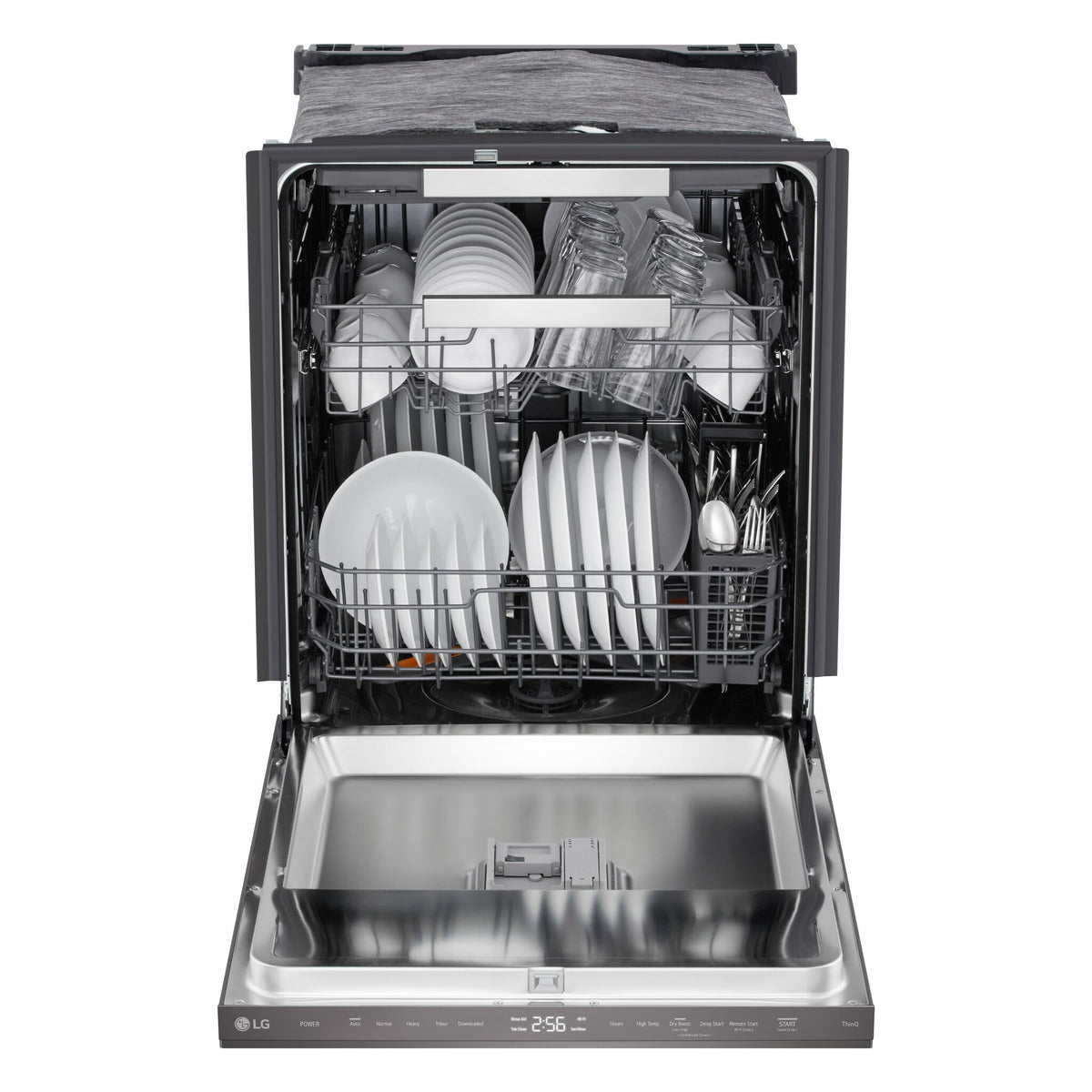 LG Smudge Resistant Black Stainless Steel 46dB Top Control Dishwasher with FlushFit™ Design, QuadWash® Pro and AutoVentDry™ - LDNPQ555D