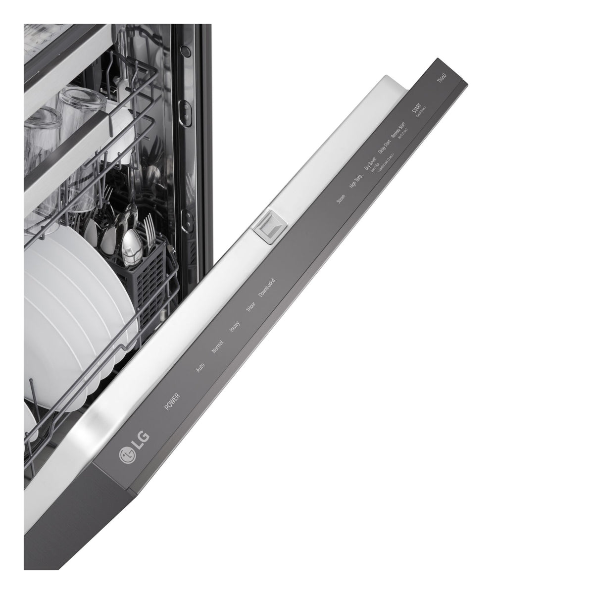 LG Smudge Resistant Black Stainless Steel 46dB Top Control Dishwasher with FlushFit™ Design, QuadWash® Pro and AutoVentDry™ - LDNPQ555D