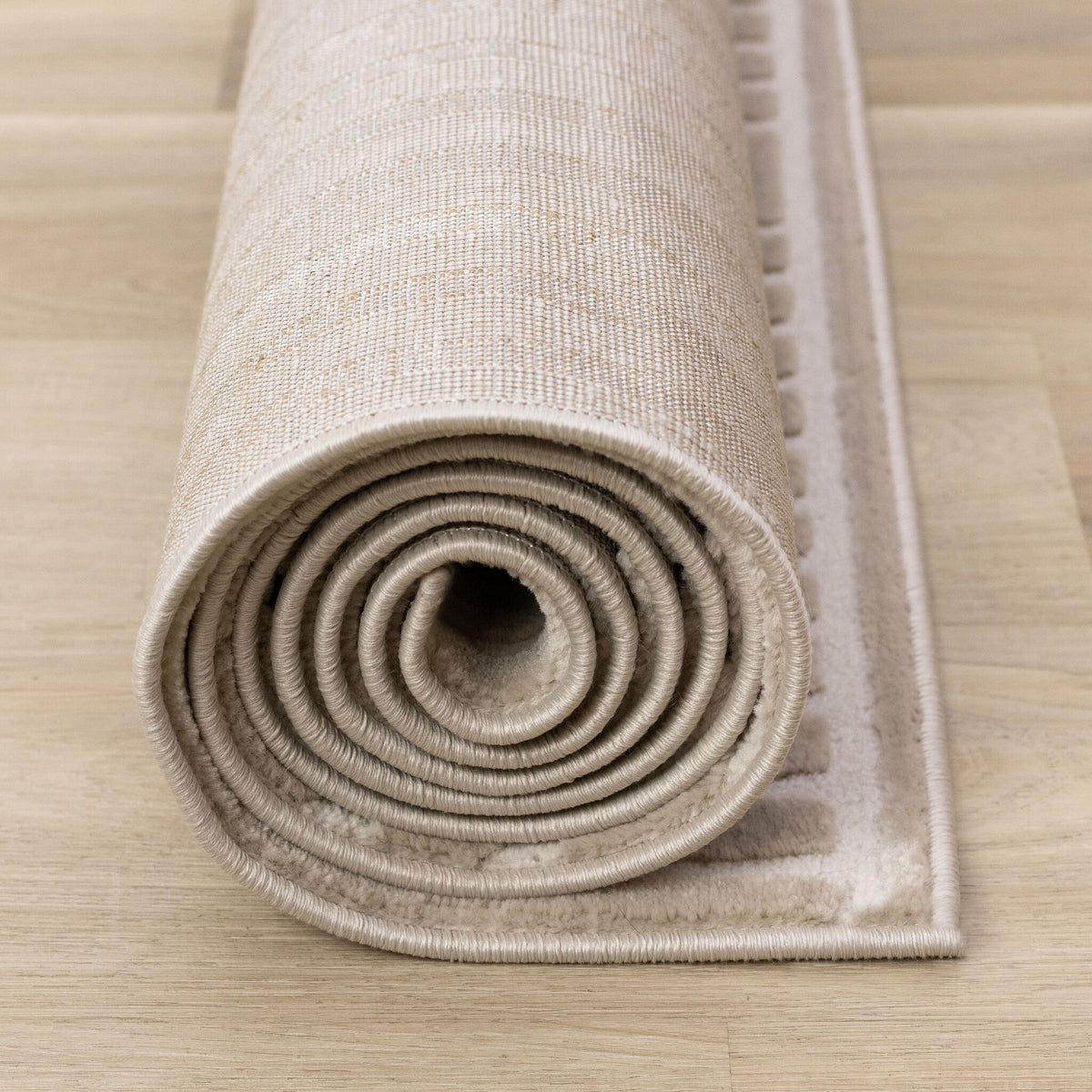 Sculpted Dunes 6'7" x 9'6" Modern Geometric Arches Pattern Area Rug - Cream, Beige